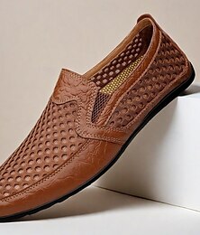 economico -Per uomo Mocassini e Slip-Ons Scarpe fatte a mano Footing Informale Esterno Sportivo Retato Pelle Traspirante Fatto a mano Nero Blu Marrone Estate Primavera