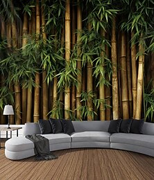 preiswerte -Bambuslandschaft hängende Wandteppich-Wandkunst, große Wandteppich-Wanddekoration, Fotografie-Hintergrund, Decke, Vorhang, Zuhause, Schlafzimmer, Wohnzimmer, Dekoration Wandtuch XXL Natur