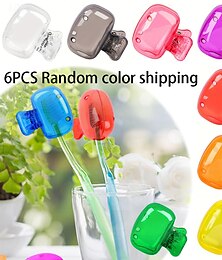 abordables -Funda para cepillo de dientes de 6 piezas - Soporte de protección para cepillo de dientes Funda de plástico portátil para cabezal de cepillo de dientes - Adecuado para viajes, negocios, camping,