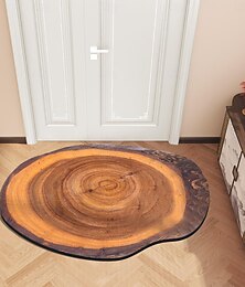 abordables -Tapis de Porte Tapis de Sol antidérapant Anneau d'arbre 3D Tronc en Bois bûche d'impression Tapis Tapis de Bain Waterasorb pour intérieur extérieur Patio Chambre Cuisine Bureau