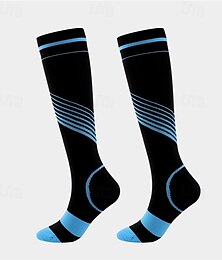 economico -Calze a compressione Calze sportive Calzini da corsa 1 paio Color Block Per uomo Calzini a tubo Anti-scivolo Traspirante Comodo Allenamento in palestra Pallacanestro Corsa Jogging Ciclismo Gli sport