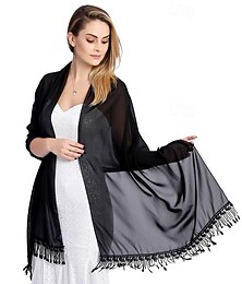economico -scialli in chiffon con frange di pizzo da donna, scialli in pashmina morbidi e leggeri da donna