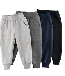 billiga -Pojkar 3D Ensfärgat Byxor Joggingbyxor Höst Vinter Aktiv Grundläggande Barn 4 år + Utomhus Sport Ledigt Normal