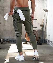 economico -Per uomo Pantaloni della tuta Pantaloni Running Pantaloni da pista Tasche A cordoncino Cinturino elastico Pantalone / Sovrapantaloni Esterno Sportivo Al coperto Autunno Morbido Maratona Corsa