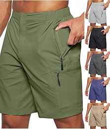 baratos -Homens Bermuda Cargo Shorts de caminhada Shorts táticos Militar Ao ar livre Normal Prova-de-Água Secagem Rápida Calção Cintura elástica Preto Verde Tropa Caça Alpinismo Campismo / Escursão
