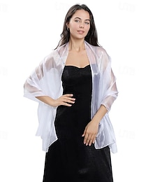 abordables -châles et enveloppes soyeux pour femmes pour robes de soirée châle en organza transparent et doux pour demoiselle d'honneur, mariage, fête formelle