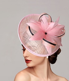 economico -Fascinatori Piume Rete Cappello a Vassoio Matrimonio Corse di Cavalli Ladies Day Melbourne Cup Con Cappello Decorato Capo Accessori Vestiti per Impressionare Vestito per il Giorno delle Corse