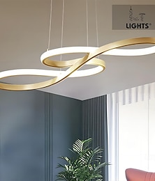 abordables -l.t lumières 1 lumière 75 cm acrylique suspension à intensité variable lustre LED réglable note design moderne pour la maison éclairage du salon uniquement à intensité variable avec télécommande