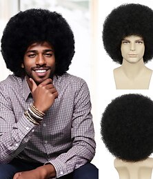 abordables -perruque afro pour homme pour soirée disco rocker des années 70 perruque afro noire pour hommes et femmes perruques afro unisexes pour adultes pour un usage quotidien et de fête (noir) perruques de