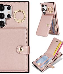 billiga -telefon fodral Till Samsung Galaxy S24 Ultra Plus S23 Ultra Plus S22 Plus Ultra A55 A35 A25 A15 5G A14 A54 A53 S25 Ultra Plånboksfodral med stativ Ringhållare Kortplats Kontor / företag TPU PU läder