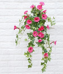 abordables -Gloire du matin artificielle de simulation UV, bouquet de fleurs artificielles de simulation - fleurs d'extérieur résistantes à la décoloration, faux pétunias, plantes suspendues réalistes, fleurs de vigne, décoration de jardin et de cour