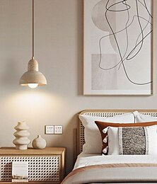 abordables -Suspension LED blanc chaud 1 lumière 5 W petite décoration de la maison lampe suspendue au plafond en pierre éclairage du dôme wabi-sabi e26/e27 lustre rustique de ferme maison 110-240 v