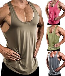 voordelige -Voor heren Hardlooptanktop Training tanktop Mouwloos Singlet Sportkleding Zomer Ademend Zacht Zweten maar Zweetafvoerend Fitness Sportschooltraining Hardlopen Sportkleding Sportkleding Effen Leger