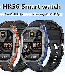 זול -hk56 שעון ספורט חכם 2.06 אינץ' אמולד מסך גדול bluetooth call ai קול מסתובב כתר נשים שעוני כושר דיגיטליים