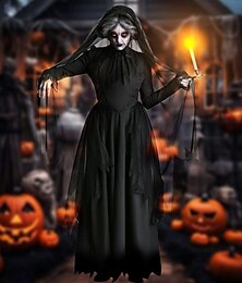 levne -Ženy V černém Zombie Duch nevěsta Šaty Cosplay kostým Dospělé Dámské předvečer Všech svatých Večírek předvečer Všech svatých Karneval Plesová maškaráda Jednoduchý karnevalový kostým