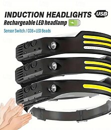 economico -lampada frontale a pannocchia led faro ricaricabile usb barra fascia per la testa torcia luce da lavoro batteria incorporata guscio 1/2/3 fasce per attività all'aperto - corsa pesca campeggio