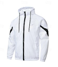 economico -Per uomo Giacca softshell Giacca da escursionismo All'aperto Blocco di colori Antivento Resistente all'Acqua Felpa con Cappuccio Giacca a vento Campeggio / Escursionismo / Speleologia Viaggio Nero