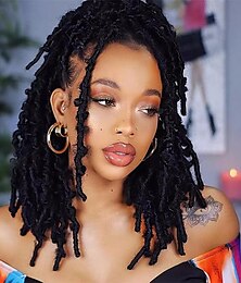 economico -top girl faux locs 14'' morbido naturale lungo sintetico pre-loop butterfly locs uncinetto trecce estensione dei capelli per donne nere