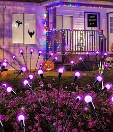 economico -luci solari da prato a forma di lucciola viola con oscillazione del vento - led che cambiano colore, impermeabili, accensione automatica, perfette per decorazioni da giardino e da paesaggio 1/2 pezzi