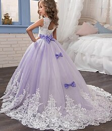 billiga -Barn Flickor Flower Girl Klänning Festklänning Ensfärgat Ärmlös Prestanda Bröllop Fest Nät Prinsessa Ljuv Maska Mitt på vaden Sheath Dress Tyllklänning Sommar Vår Höst 2-12 år Flerfärgad Svart Vit