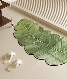 economico -tappetino da bagno con piante verdi, tappetino assorbente per l'acqua del bagno, zerbino a forma di casa, tappeto di fango silicato