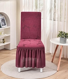 economico -Coprisedia con orlo a gonna, design elegante e raffinato, tessuto morbido e resistente, perfetto per la sala da pranzo o per le occasioni speciali, offre una protezione completa della sedia, facile da