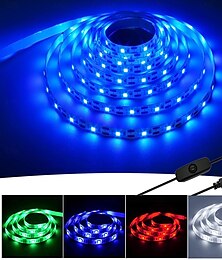economico -usb led strip lights usb con interruttore di controllo usb tv retroilluminazione bar multicolor 5050 smd 60led/meter bianco caldo rosso blu