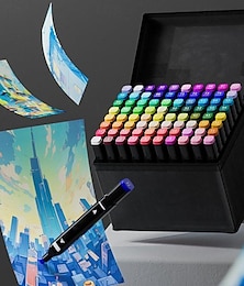 preiswerte -100/120/168 Farben Marker Doppelspitzen Permanent Art Marker Stift Textmarker Skizzenmarker zum Malen Skizzieren Zurück zur Schule