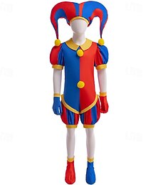 abordables -Joker Clown Pomni Costume Cosplay for Fille Enfant Carnaval Mascarade Soirée Performance
