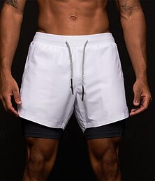 economico -Per uomo Pantaloncini da corsa Pantaloncini da palestra Pantaloncini da tuta Tasche A cordoncino 2 in 1 Cinturino elastico Pantaloncini / Cosciali Esterno Sportivo Al coperto Asciugatura rapida