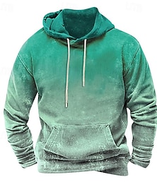 abordables -Hombre Sudadera Azul Piscina Naranja Verde Trébol Gris Con Capucha Bloque de color Bolsillo Deporte Diario Festivos Ropa de calle Básico Casual Primavera & Otoño Ropa Sudaderas con capucha Sudaderas