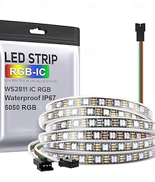 זול -2.5 מ ' 5 מטר סרטי תאורת LED גמישים 30/60 נוריות 5050 SMD 10 מ"מ 1 pc RGBIC (צבע חלום ניתן להתייחסות) רצועת אורות LED בתוך הבית מפלגה עמיד במים 12 V