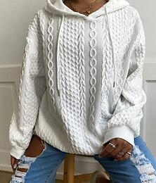 baratos -moletom feminino com capuz, moda simples, trabalho, uso diário, casual, com capuz, patchwork, ajuste solto, manga comprida, preto, branco, cáqui, cinza, outono, inverno