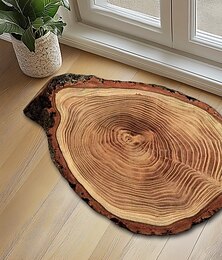 voordelige -deurmat vloermat antislip ring van boom 3d stam houten boomstam print vloerkleed badmat waterasorb voor binnen buiten patio slaapkamer keuken kantoor