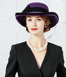 economico -berretto 100% lana Cappello a bombetta / cloche Cappello Fedora Matrimonio cocktail Elegante Matrimonio Con Fiocco Cappellini Copricapo Copricapo