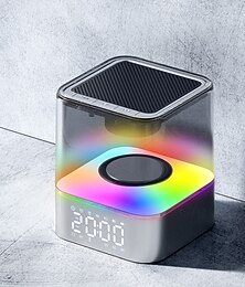 baratos -Luz Inteligente LED Alto-Falante Com Despertador Lâmpada de Cama Sem Fios Bluetooth Multicolorida Luz Despertar com Temporizador Presentes Perfeitos de Natal e Aniversário Para Meninos e Meninas