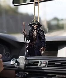 billige -halloween grim reaper anheng akryl flat bil interiør dekorasjon ferie dekorasjon anheng