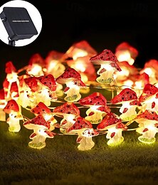 abordables -Guirlande lumineuse solaire à 40 LED en fil de cuivre avec champignons et fleurs de cerisier, 4 m, pour extérieur, étanche, Noël, Thanksgiving, jardin, fête, balcon, décoration de la maison