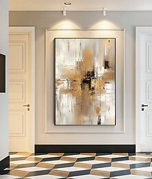 preiswerte -großes handgemaltes 3D-Ölgemälde auf goldbrauner Leinwand, handgefertigtes abstraktes Gemälde, handgefertigtes Wandkunstgemälde, leichtes Luxus-Ölgemälde für die Wanddekoration im Wohnzimmer und