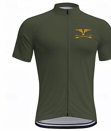 preiswerte -Herren Radtrikot fahrradbekleidung Fahrradtrikot Kurzarm Fahhrad T-Shirt Shirt mit 3 Gesäßtaschen MTB Mountain Rennrad Schnelltrocknend Reißverschluß vorne Schweißtransportierend Blau Grün Khaki