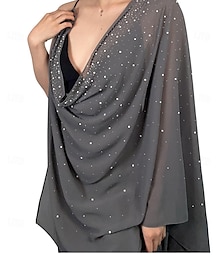 abordables -châles et étoles de mariage pour femmes, robe de soirée, étole scintillante en strass et perles, écharpe pashmina pour mariée et demoiselle d'honneur