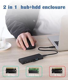 お買い得  -USB 3.1/3.2 デュアル プロトコル カード リーダー付き M.2 NVMe SSD エンクロージャ アダプタ &ハブ USB タイプ C コンバーター ケース