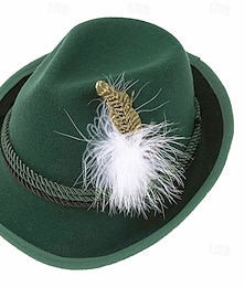 economico -Oktoberfest Cappello tirolese Cappello alpino Bavarese Tedesco Monaco di Baviera Prati Per uomo Panno in stile tradizionale