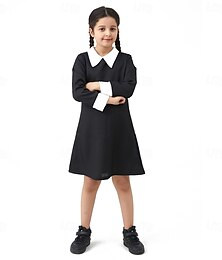 abordables -Horreur gothique Académie sombre Robe Cosplay Cosplay de Film for Fille Enfant Mascarade Tenue Quotidienne