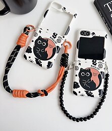 billige -telefon Etui Til Samsung Galaxy Z Flip 7 Z Flip 6 Z Flip 5 Z Flip 4 Z Flip 3 Bakdeksel med håndleddsstropp Støtsikker