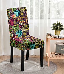abordables -housse de chaise de salle à manger extensible à motif floral housses élastiques housse de chaise de salle à manger à dossier haut facile à installer et à retirer protège contre les déversements et les taches lavable en machine idéale pour la décoration in