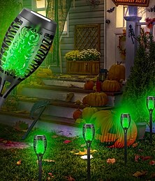 economico -4 pezzi luci a fiamma solare impermeabili multicolori luce da prato giardino esterno patio sentiero passerella Halloween festa di Natale decorazione del paesaggio