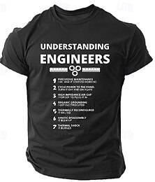 baratos -Camisa Masculina Entendendo Engenheiros T-Shirt Tee Top 100% Algodão Manga Curta Camisa Gráfica Preta Verde Militar Camiseta Confortável Moda Rua Esportes Ao Ar Livre Designer Roupas