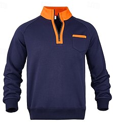 economico -Per uomo Felpa Felpa con cerniera a un quarto Nero Blu marino Fucsia Grigio chiaro Grigio scuro mezza cerniera Color Block Collage Sportivo Giornaliero Per eventi Streetwear Essenziale Informale