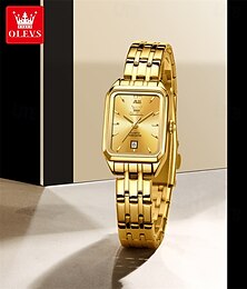 abordables -Nuevos relojes de moda para mujer de la marca Olevs, reloj de cuarzo con esfera pequeña cuadrada versátil y calendario luminoso, reloj de pulsera deportivo resistente al agua para mujer